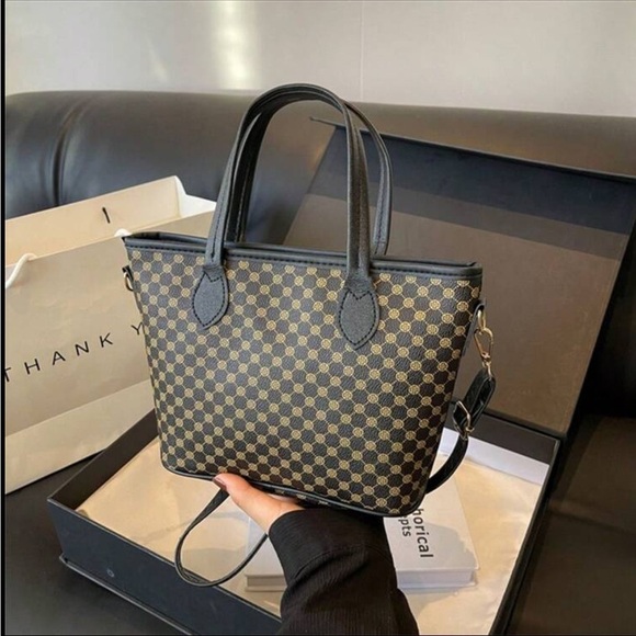 ⚠️Clearance Black And Brown Print Shoulder Tote Bag - Picture 6 of 8